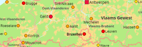 Belgien Regionen und Städte