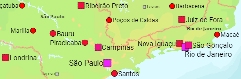 Brasilien Bundesstaaten und Großstädte