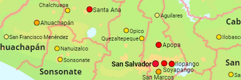 El Salvador Departamentos und Städte