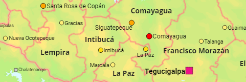 Honduras Departamentos und Städte